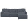 vidaXL Modulares Sofa mit Fu&szlig;hocker und Kissen Dunkelgrau
