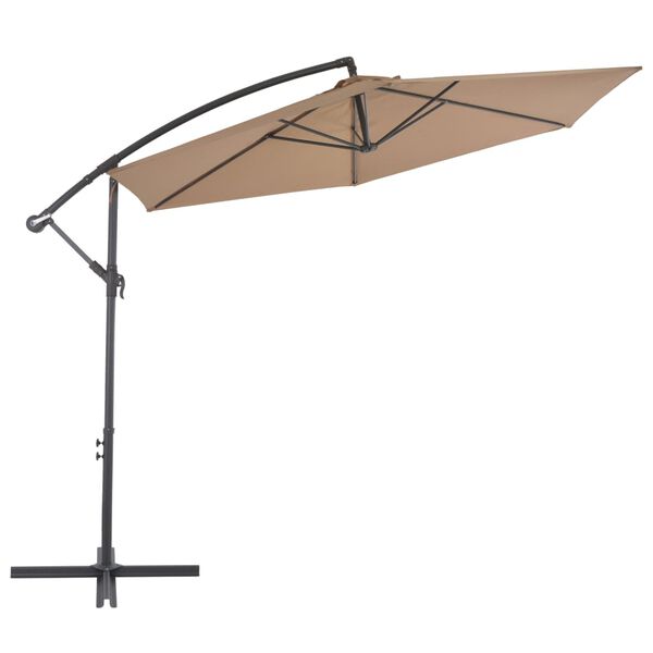 vidaXL Ampelschirm mit Aluminium-Mast 300 cm Taupe