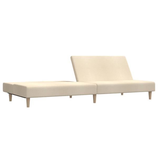 vidaXL Schlafsofa 2-Sitzer Creme Stoff