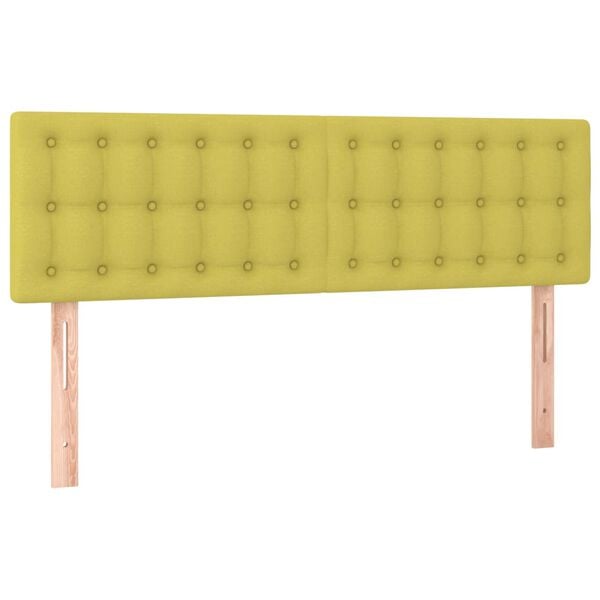 vidaXL LED Kopfteil Gr&uuml;n 144x5x78/88 cm Stoff