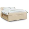 vidaXL Boxspringbett mit Matratze Creme 180x200 cm Stoff
