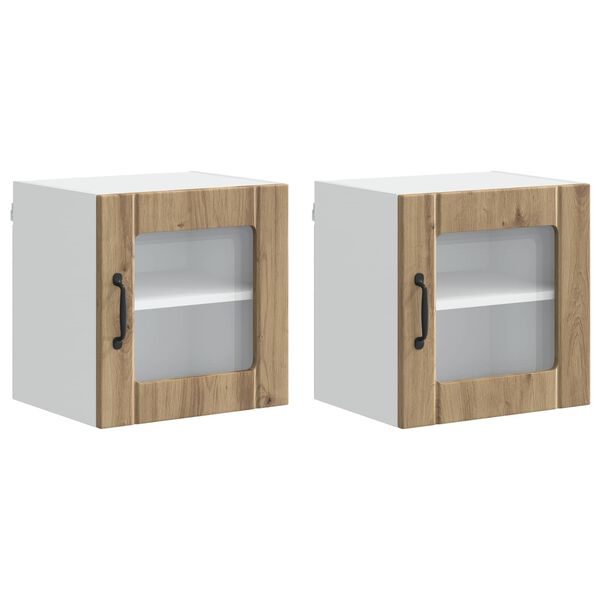 vidaXL K&uuml;chenschrank 2 pcs Artisan-Eiche 40 x 31 x 40 cm Holzwerkstoff