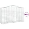 vidaXL Gabionen mit Hochbogen 11Stk. 200x50x120/140cm Verzinktes Eisen