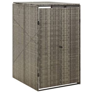 vidaXL M&uuml;lltonnenbox f&uuml;r 1 Tonne Grau 70x80x117 cm Poly Rattan