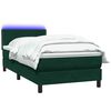 vidaXL Boxspringbett mit Matratze & LED Dunkelgr&uuml;n 90x210 cm Samt