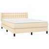 vidaXL Boxspringbett mit Matratze Creme 140x200 cm Stoff