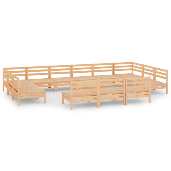 vidaXL 14-tlg. Garten-Lounge-Set Massivholz Kiefer