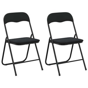 vidaXL Klappstuhl 2 stk. Samt Schwarz 48 x 44 x 78 cm