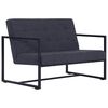 vidaXL 2-Sitzer-Sofa mit Armlehnen Dunkelgrau Stahl und Stoff