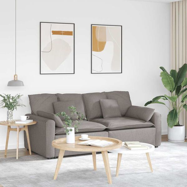 vidaXL Modulares Sofa mit Kissen Taupe