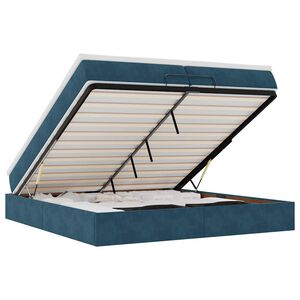 vidaXL Ottoman-Bett mit Matratzen Dunkelblau 200x200 cm Samt