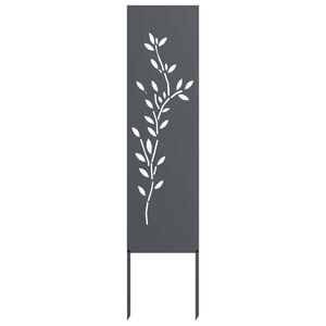 vidaXL Garten Sichtschutz-Leinwand Floral Anthrazit 32 x 140 cm