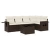 vidaXL 6-tlg. Garten-Sofagarnitur mit Kissen Braun Poly Rattan
