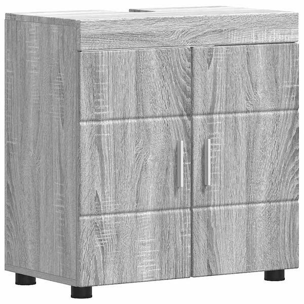 vidaXL Badezimmerschrank-Set TULUM Graues Sonoma 60 x 34 x 63 cm
