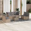 vidaXL 8-tlg. Garten-Sofagarnitur mit Kissen Beige Poly Rattan