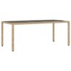 vidaXL Gartentisch mit Glasplatte Beige 190x90x75 cm Poly Rattan