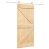 vidaXL Schiebet&uuml;r 90 x 210 cm Massives Kiefernholz Nat&uuml;rlich und Wei&szlig;