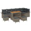 vidaXL Gartensofa-set mit Kissen 10 pcs Grau Poly-Rattan