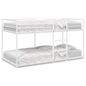 vidaXL Etagenbett ohne Matratze Wei&szlig; 90x200 cm Stahl