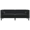 vidaXL Chesterfield-Sofa mit Nackenrollen 3-Sitzer Schwarz Samt