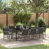 vidaXL Garten Essgruppe mit Kissen 9 pcs Grau Poly-Rattan
