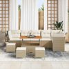 vidaXL Garten-Sofa-Set mit Kissen mit Speicher 10 pcs Beige und Creme