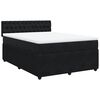 vidaXL Boxspringbett mit Matratze Schwarz 140x200 cm Samt