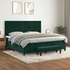 vidaXL Boxspringbett mit Matratze Dunkelgr&uuml;n 200x200 cm Samt