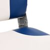 vidaXL Klappbarer Bootssitz 1 Set Blau und Wei&szlig; 41x36x48 cm