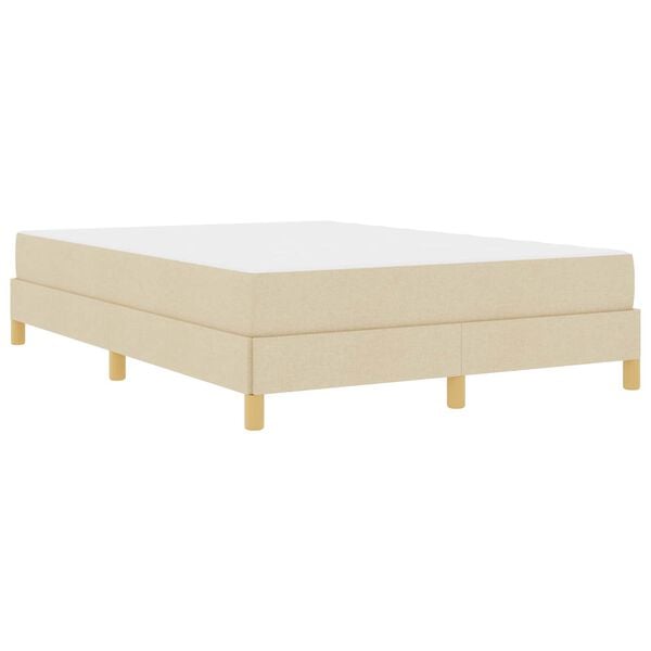 vidaXL Boxspringbett mit Matratze Creme 140 x 200 cm Stoff