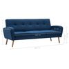 vidaXL Sofa 3-Sitzer Stoff Blau