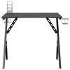 vidaXL Gaming-Schreibtisch mit Y-Gestell Schwarz 90x60x75 cm