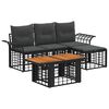 vidaXL Gartensofa-set 5 stk. Schwarz und Dunkelgrau Poly-Rattan