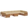 vidaXL Sofagarnituren 11 pcs Natur und Beige Massivholz Akazie