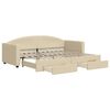 vidaXL Tagesbett Ausziehbar mit Schubladen Creme 80x200 cm Stoff