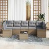 vidaXL Gartensofa-set mit Kissen 8 pcs Beige Poly-Rattan