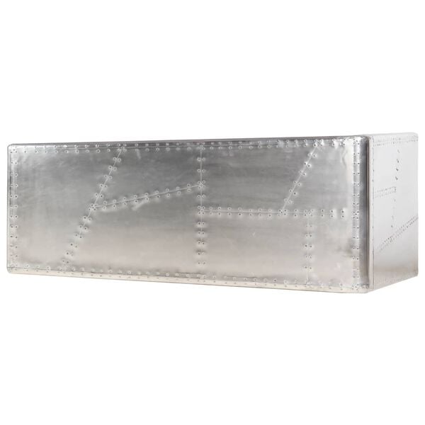 vidaXL Schreibtisch Flugzeugfl&uuml;gel-Optik Silbern 112x50x76 cm Metall