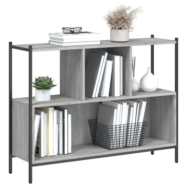 vidaXL B&uuml;cherregal Grau Sonoma 102x28x77,5 cm Holzwerkstoff