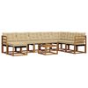 vidaXL Outdoor-Sofagarnitur mit Kissen 9 pcs Natur und Beige