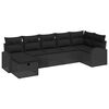 vidaXL Gartensofa-set mit Kissen 7 pcs Schwarz Poly-Rattan