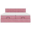 vidaXL Ottoman-Bett mit Matratzen & LEDs Rosa 160x200 cm Samt