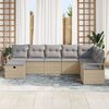 vidaXL Sofa Set mit Kissen 8 pcs Beige und Hellgrau Poly-Rattan