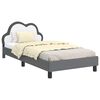 vidaXL Kinderbettgestell mit Kopfteil Hellgrau 90 x 190 cm PU