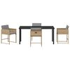 vidaXL Garten Essgruppe mit Kissen 5 pcs Beige Poly-Rattan