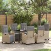 vidaXL Garten Essgruppe 7 pcs Beige Poly-Rattan