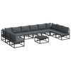 vidaXL Gartensofa-set 11 stk. Schwarz Aluminium