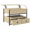 vidaXL Couchtisch Sonoma-Eiche 70x50x50 cm Holzwerkstoff und Metall