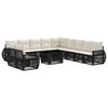 vidaXL Gartensofa-set 12 stk. Schwarz und Cremewei&szlig; Poly-Rattan