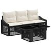 vidaXL Gartensofa-set 4 stk. Schwarz und Cremewei&szlig; Poly-Rattan