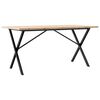 vidaXL Esstisch X-Gestell 140x80x75,5 cm Massivholz Kiefer & Stahl